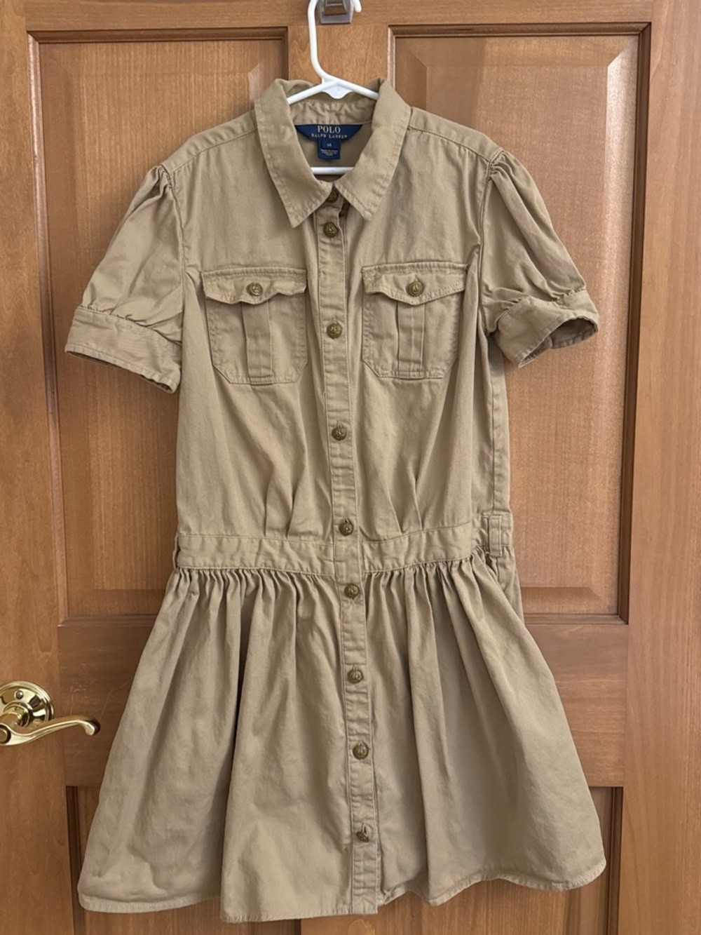 Polo by Ralph Lauren Tan Button-Front Shirt Dress for Girls